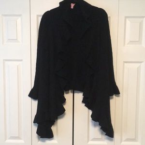 Lilly Pulitzer 💯 Cashmere Lindsey Ruffle Open Sweater/ Cardigan